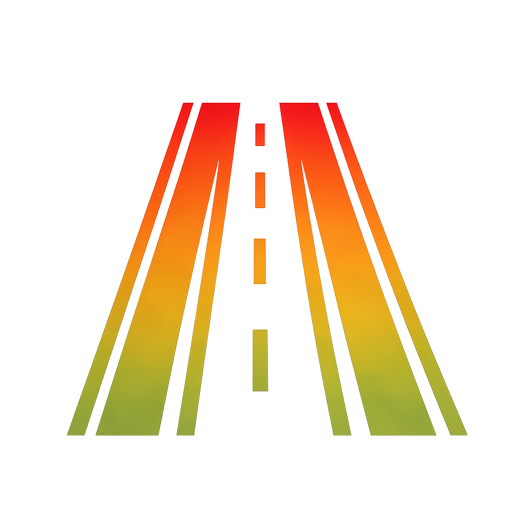 Wide black top roads icon
