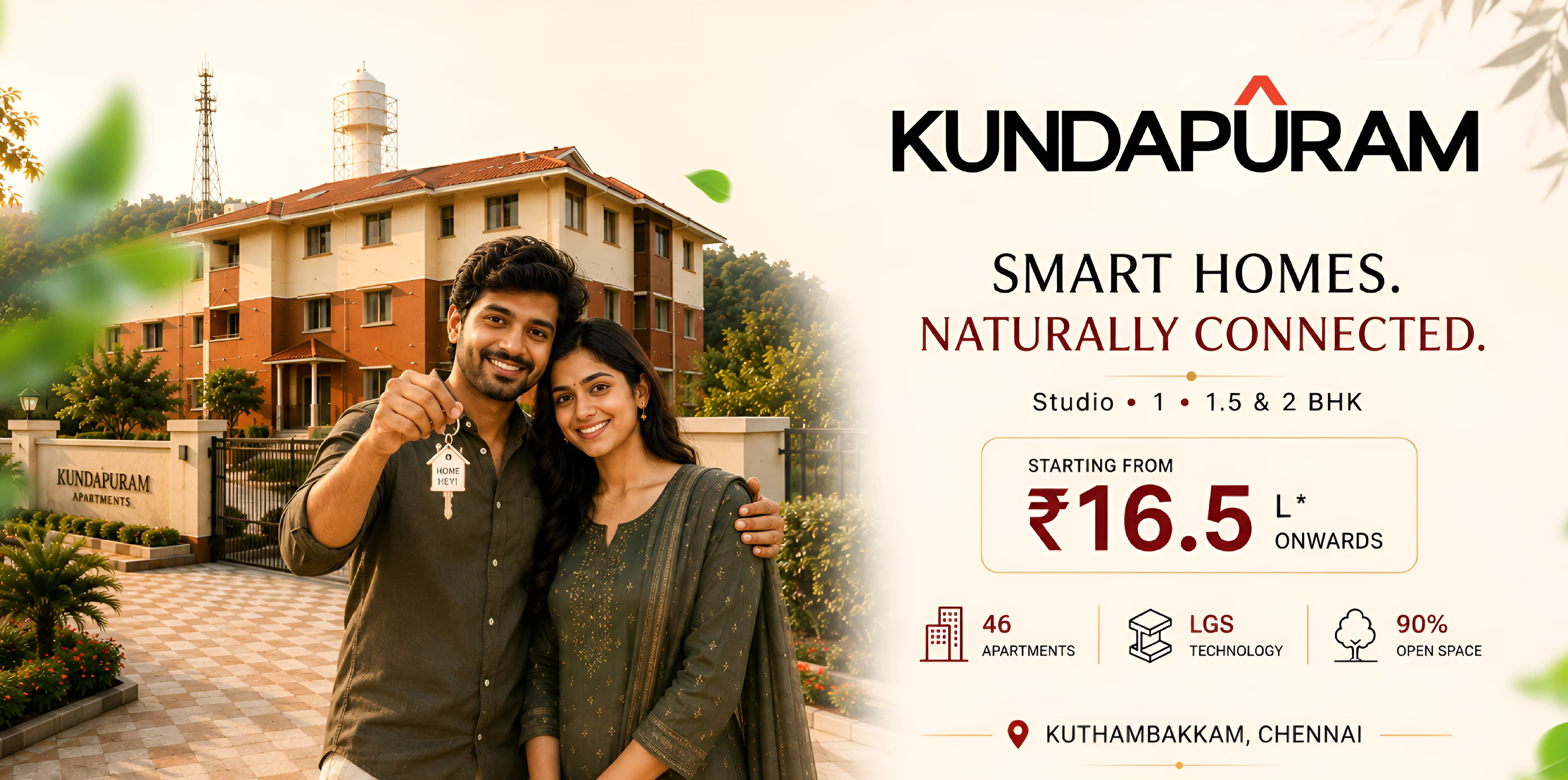 Modern Kundapuram apartment building surrounded by greenery